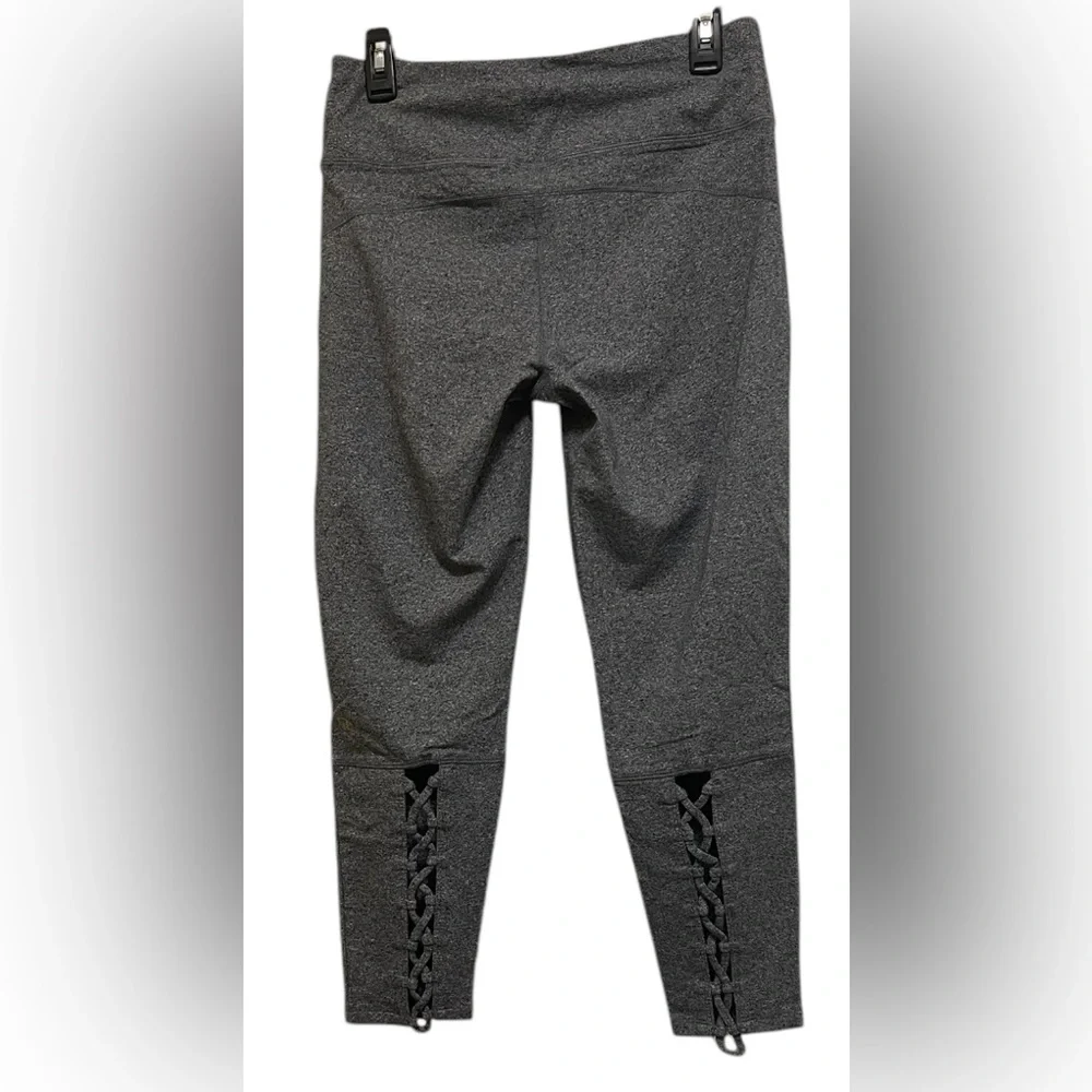 DONNA KARAN ACTIVE LEGGINGS PANTS ANKLE WOMEN CUT OUT BACK COLOR GREY SIZE LARGE - Picture 4 of 14